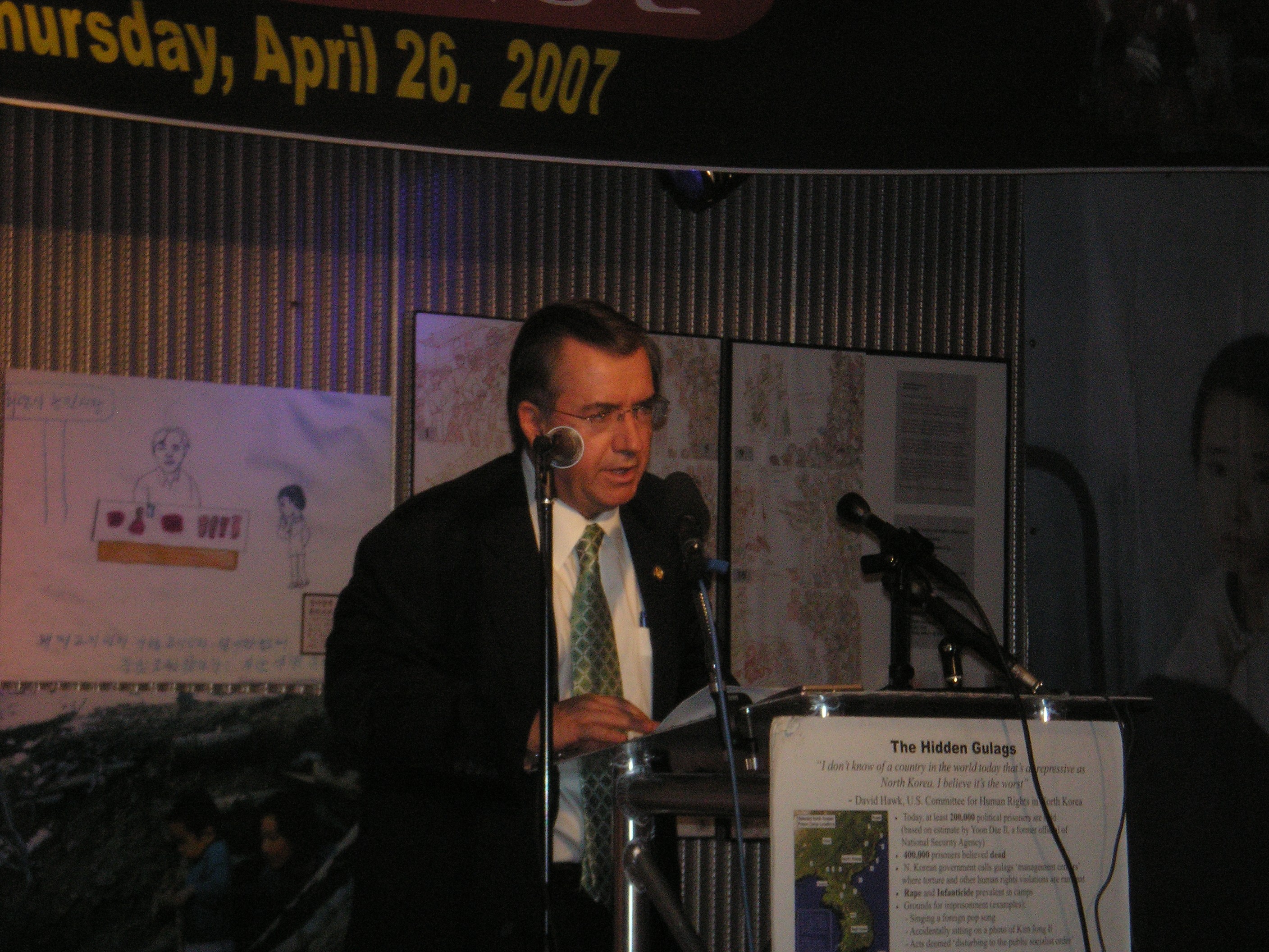 U.S. Rep. Ed Royce (R-CA) Chairman-Elect of the House Committee on Foreign Affairs, speaking at a 2007 conference on oppression and persecution in North Korea.